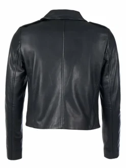 Mustang Blazer*Damen Lederjacke schwarz uni