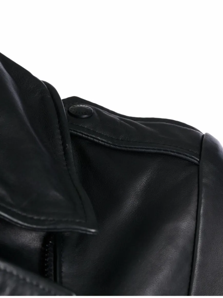 Mustang Blazer*Damen Lederjacke schwarz uni