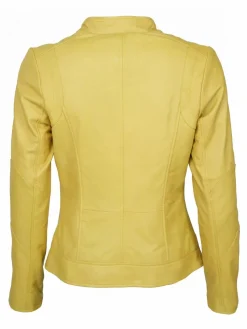 Maze Jacken & Westen*Damen Lederjacke gelb uni