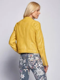 Maze Jacken & Westen*Damen Lederjacke gelb uni