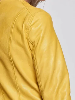Maze Jacken & Westen*Damen Lederjacke gelb uni