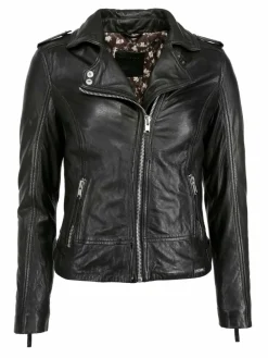 Mustang Blazer*Damen Lederjacke schwarz uni