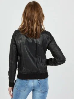 JCC Jacken & Westen*Damen Lederjacke schwarz uni