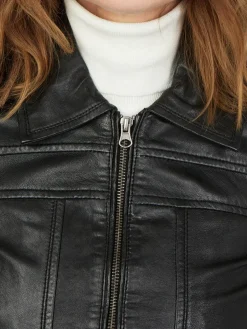 JCC Jacken & Westen*Damen Lederjacke schwarz uni