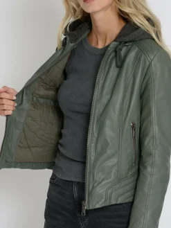 Mustang Blazer*Damen Lederjacke oliv uni