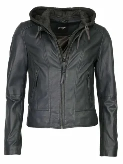 Maze Blazer*Damen Lederjacke grau uni