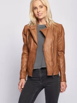 Maze Jacken & Westen*Damen Lederjacke cognac uni