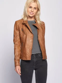 Maze Jacken & Westen*Damen Lederjacke cognac uni