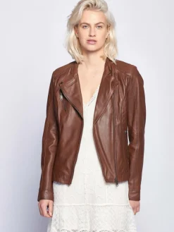 Maze Jacken & Westen*Damen Lederjacke kastanie uni