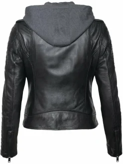 Mustang Blazer*Damen Lederjacke schwarz uni