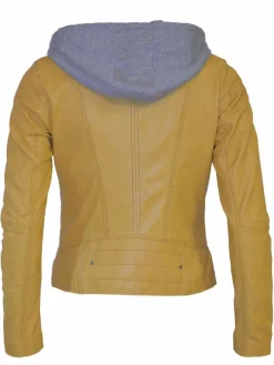 Maze Blazer*Damen Lederjacke gelb uni