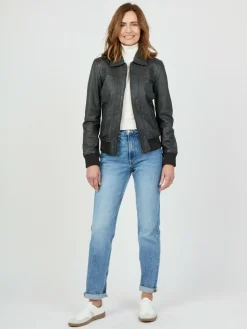 JCC Jacken & Westen*Damen Lederjacke grau uni