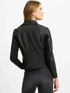 Y.A.S Jacken & Westen*Damen Lederjacke - YASSophie schwarz uni