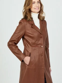 JCC Jacken & Westen*Damen Ledermantel braun uni