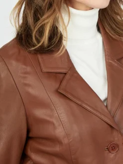 JCC Jacken & Westen*Damen Ledermantel braun uni
