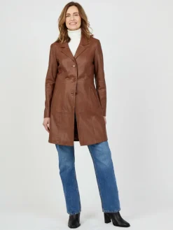 JCC Jacken & Westen*Damen Ledermantel braun uni