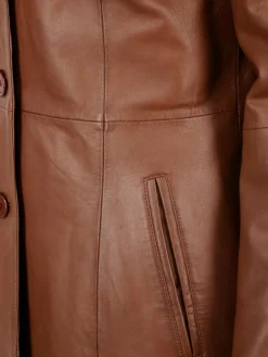 JCC Jacken & Westen*Damen Ledermantel braun uni