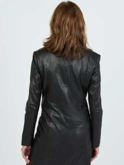 JCC Jacken & Westen*Damen Ledermantel schwarz uni