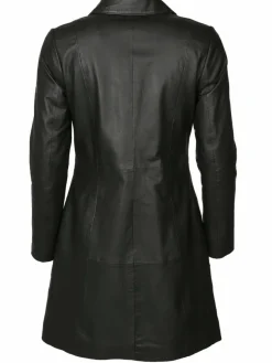 JCC Jacken & Westen*Damen Ledermantel schwarz uni