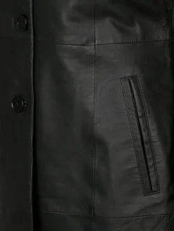 JCC Jacken & Westen*Damen Ledermantel schwarz uni