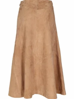 Maze Röcke*Damen Lederrock camel uni