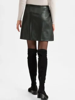 Opus Röcke*Damen Lederrock - Romela schwarz uni