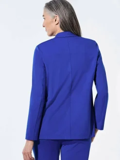 Goldner Blazer*Damen Leichtblazer - Damenblazer mit Reverskragen und Paspeltaschen royal uni