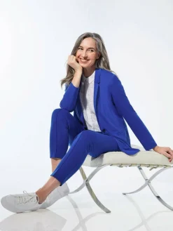 Goldner Blazer*Damen Leichtblazer - Damenblazer mit Reverskragen und Paspeltaschen royal uni