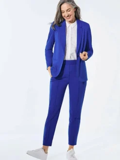 Goldner Blazer*Damen Leichtblazer - Damenblazer mit Reverskragen und Paspeltaschen royal uni