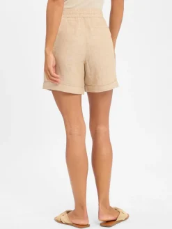Opus Hosen*Damen Leinen-Bermuda - Melane beige meliert