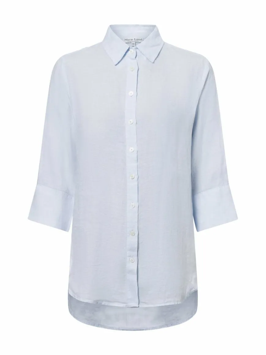 Marie Lund Blusen*Damen Leinenbluse - Rihab hellblau uni
