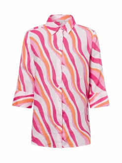 Marie Lund Blusen*Damen Leinenbluse - Rihab rosa pink gemustert