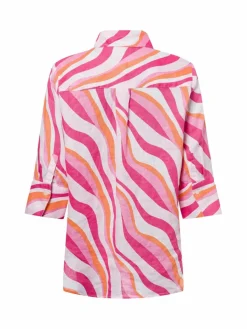 Marie Lund Blusen*Damen Leinenbluse - Rihab rosa pink gemustert