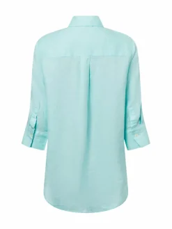 Marie Lund Blusen*Damen Leinenbluse - Rihab türkis uni