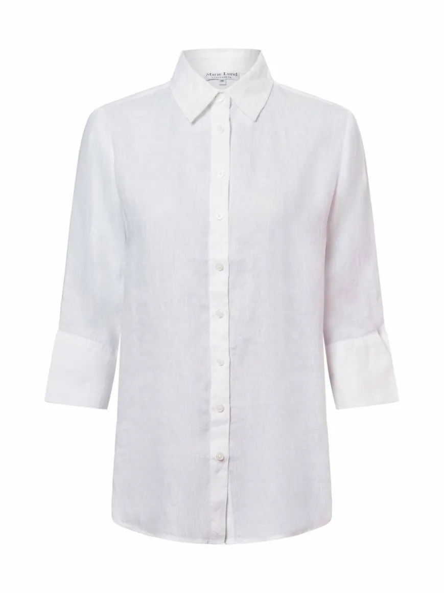 Marie Lund Blusen*Damen Leinenbluse - Rihab weiß uni