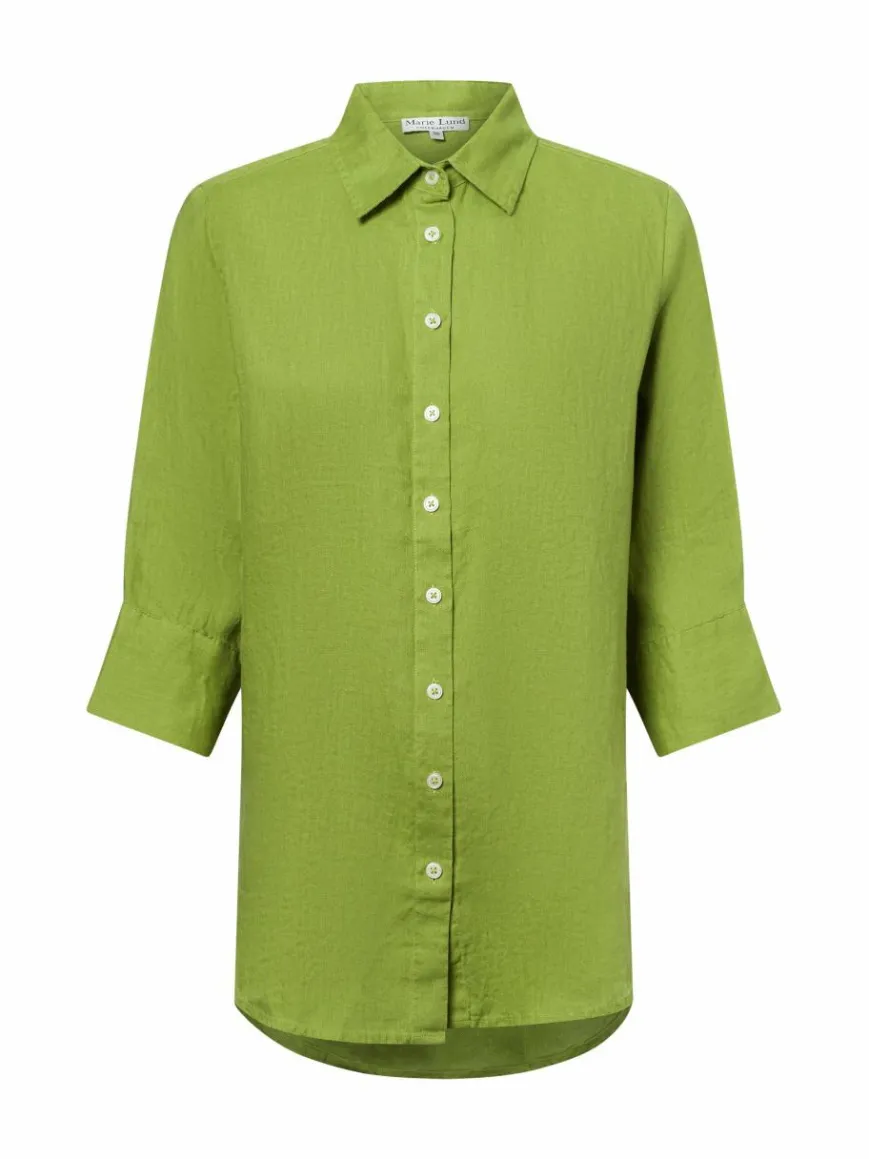 Marie Lund Blusen*Damen Leinenbluse - Rihab erbse uni