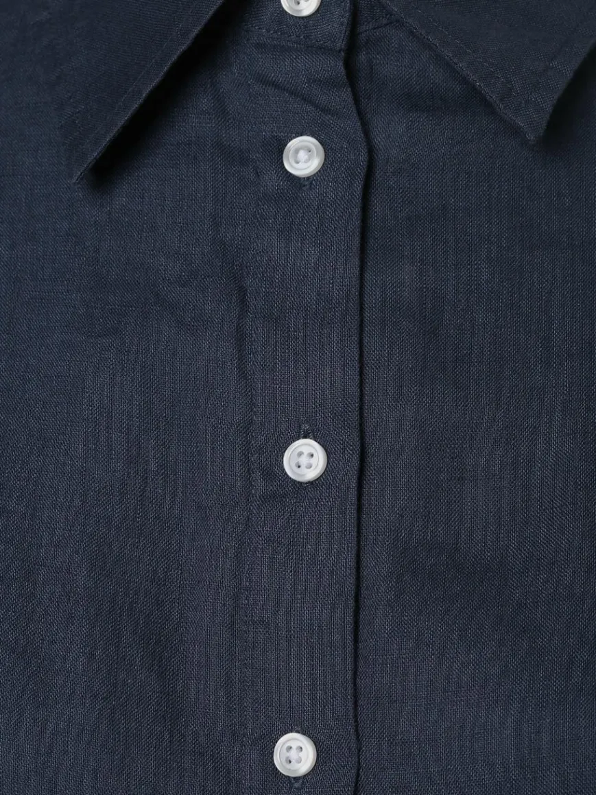 Marie Lund Blusen*Damen Leinenbluse - Rihab indigo uni