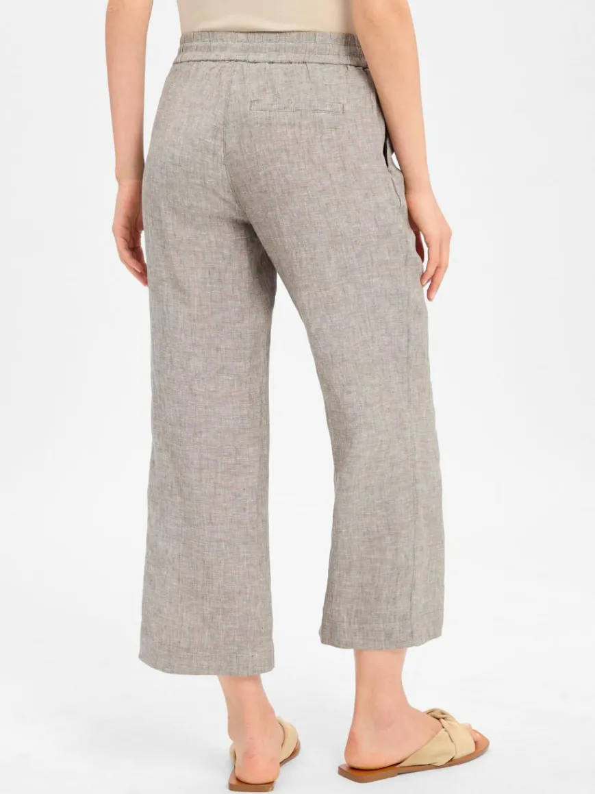 Opus Hosen*Damen Leinenhose - Maikito khaki beige meliert