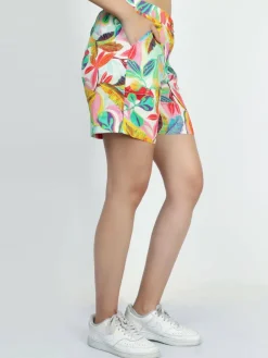 Vicci Germany Hosen*Damen Leinenshort mehrfarbig bedruckt