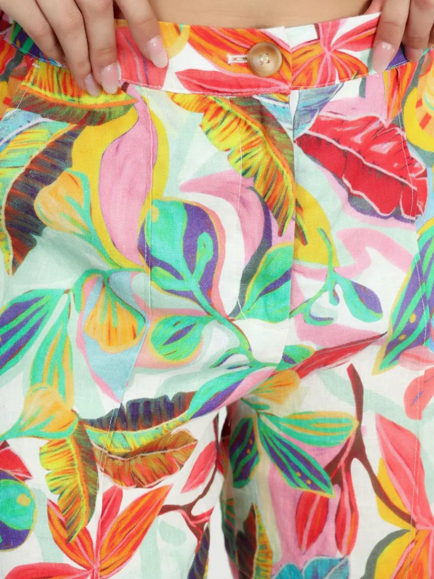 Vicci Germany Hosen*Damen Leinenshort mehrfarbig bedruckt