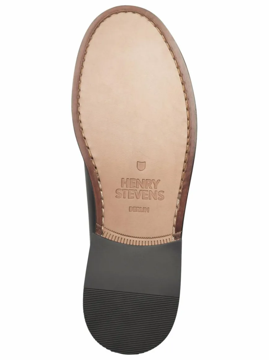 Henry Stevens Slipper*Damen Loafer – Hunter W PL schwarz uni