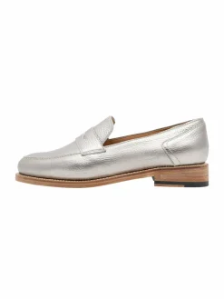 Henry Stevens Slipper*Damen Loafer – Lee PL silber uni