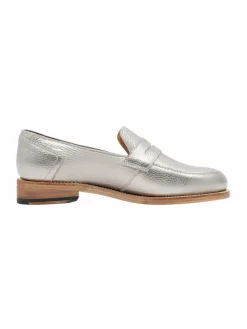 Henry Stevens Slipper*Damen Loafer – Lee PL silber uni