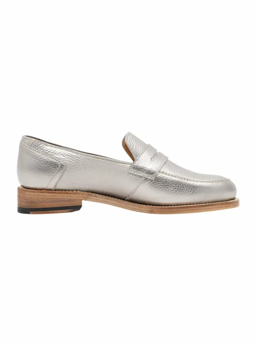 Henry Stevens Slipper*Damen Loafer – Lee PL silber uni