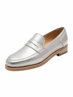 Henry Stevens Slipper*Damen Loafer – Lee PL silber uni