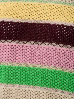 Nümph Pullover & Strickjacken*Damen Lochstrickpullover - NUMiva gras mehrfarbig gestreift