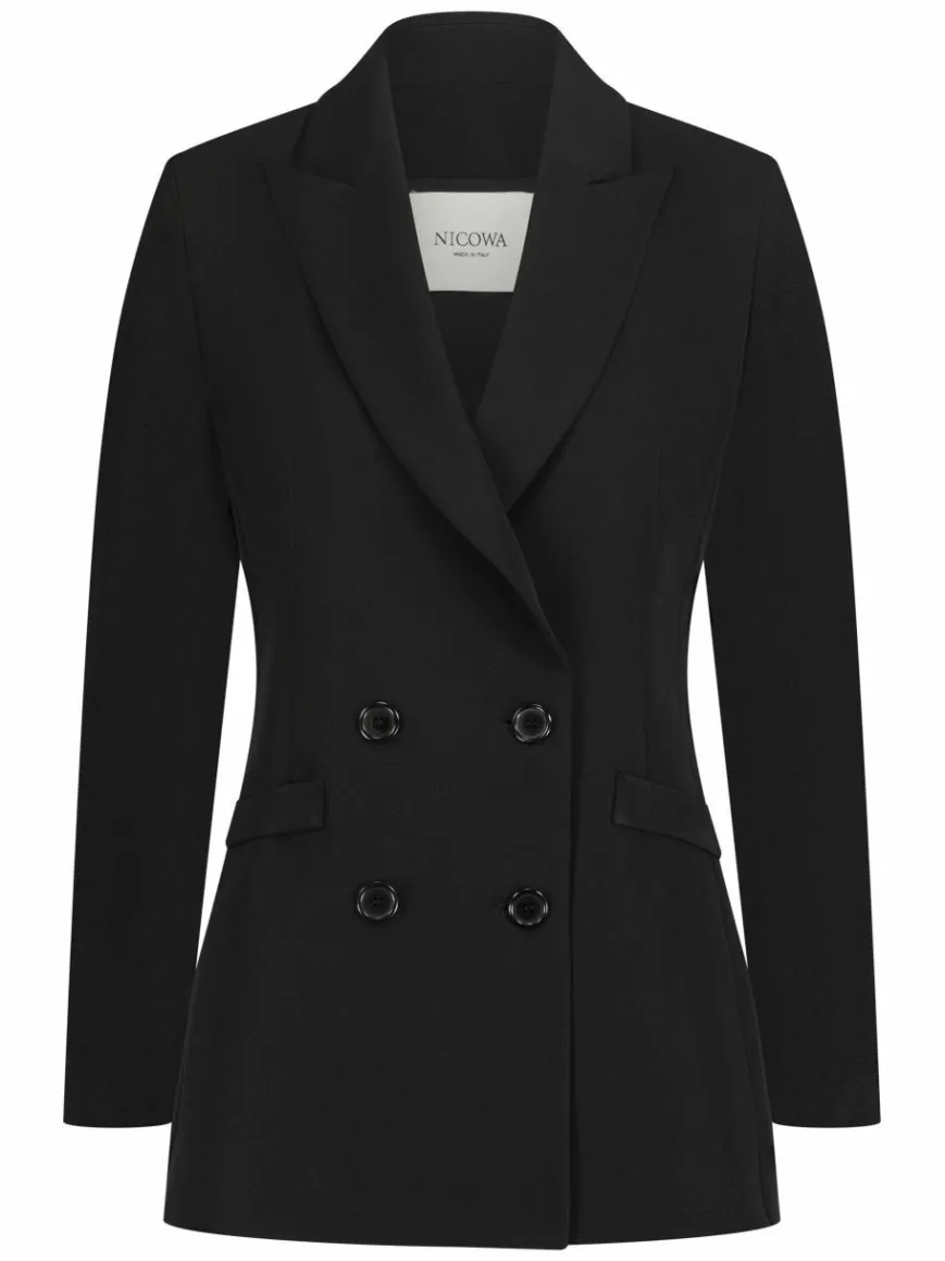 Nicowa Blazer*Damen Longblazer - CORNOVA schwarz uni