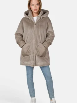 White Label Jacken & Westen*Damen Longjacke taupe uni