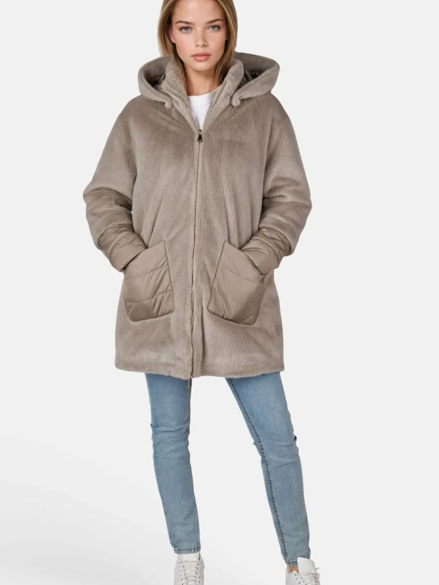 White Label Jacken & Westen*Damen Longjacke taupe uni