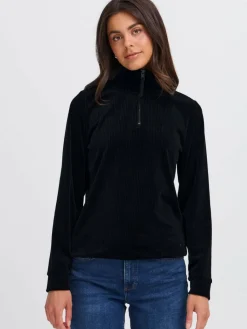 OXMO Sweatshirts & Sweatjacken*Damen Longsweatshirt - OXEBBA schwarz uni
